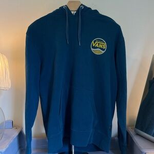 Vans Blue and Yellow Small Men’s Hoodie with Checkered Logo Patch